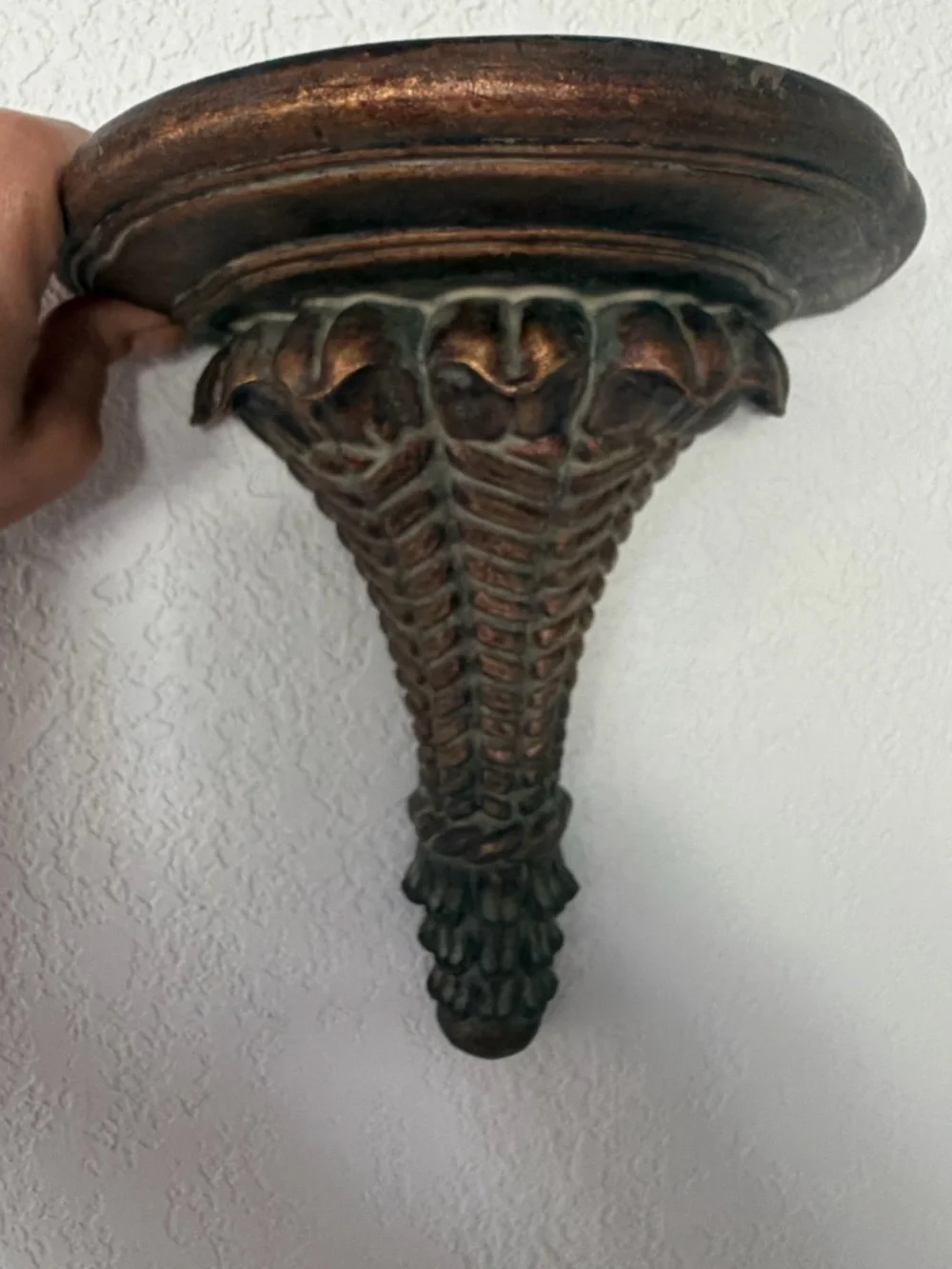 Source Unknown Ornate Wall Display Bracket in Copper-Bronze Finish